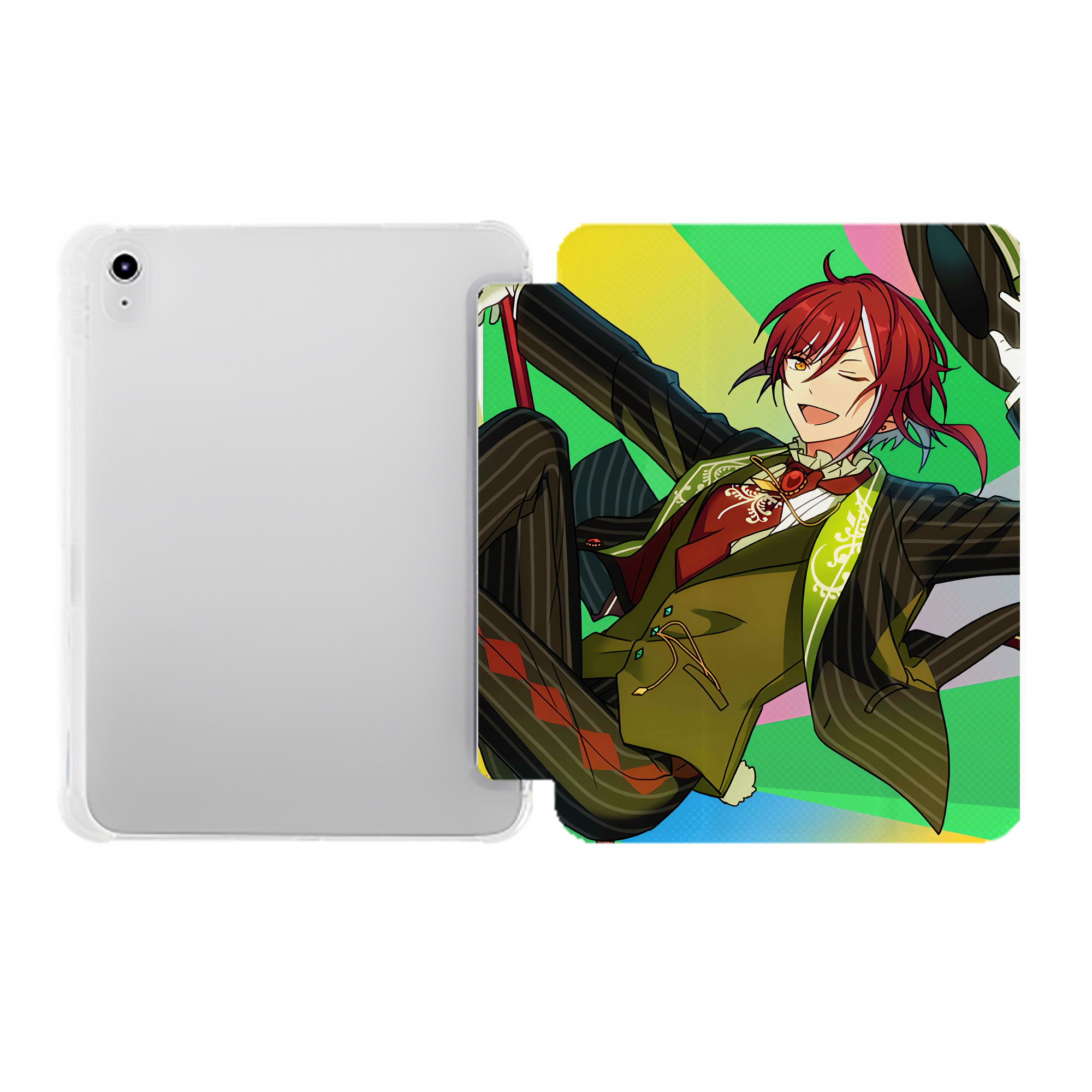 （画像用） あんさんぶるスターズ! Ensemble Stars IPad ケース ペン収納付き 三つ折りスタンド PUレザー×シリコン 対応機種9.5/10.5/10.9インチ